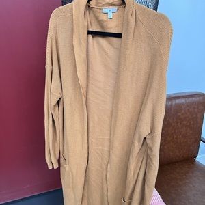 2XL BP for Nordstrom Camel Cardigan with Scalloped collar